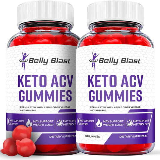 (2 Pack) Belly Blast Keto ACV Gummies - Apple Cider Vinegar Supplement for Weight Loss - Energy & Focus Boosting Dietary Supplements for Weight Management & Metabolism - Fat Burn - 120 Gummies - Nutricity.com.au