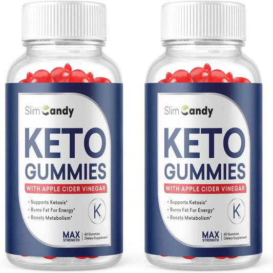 (2 Pack) Slim Candy Keto ACV Gummies - Supplement for Weight Loss - Energy & Focus Boosting Dietary Supplements for Weight Management & Metabolism - Fat Burn - 120 Gummies - Nutricity.com.au