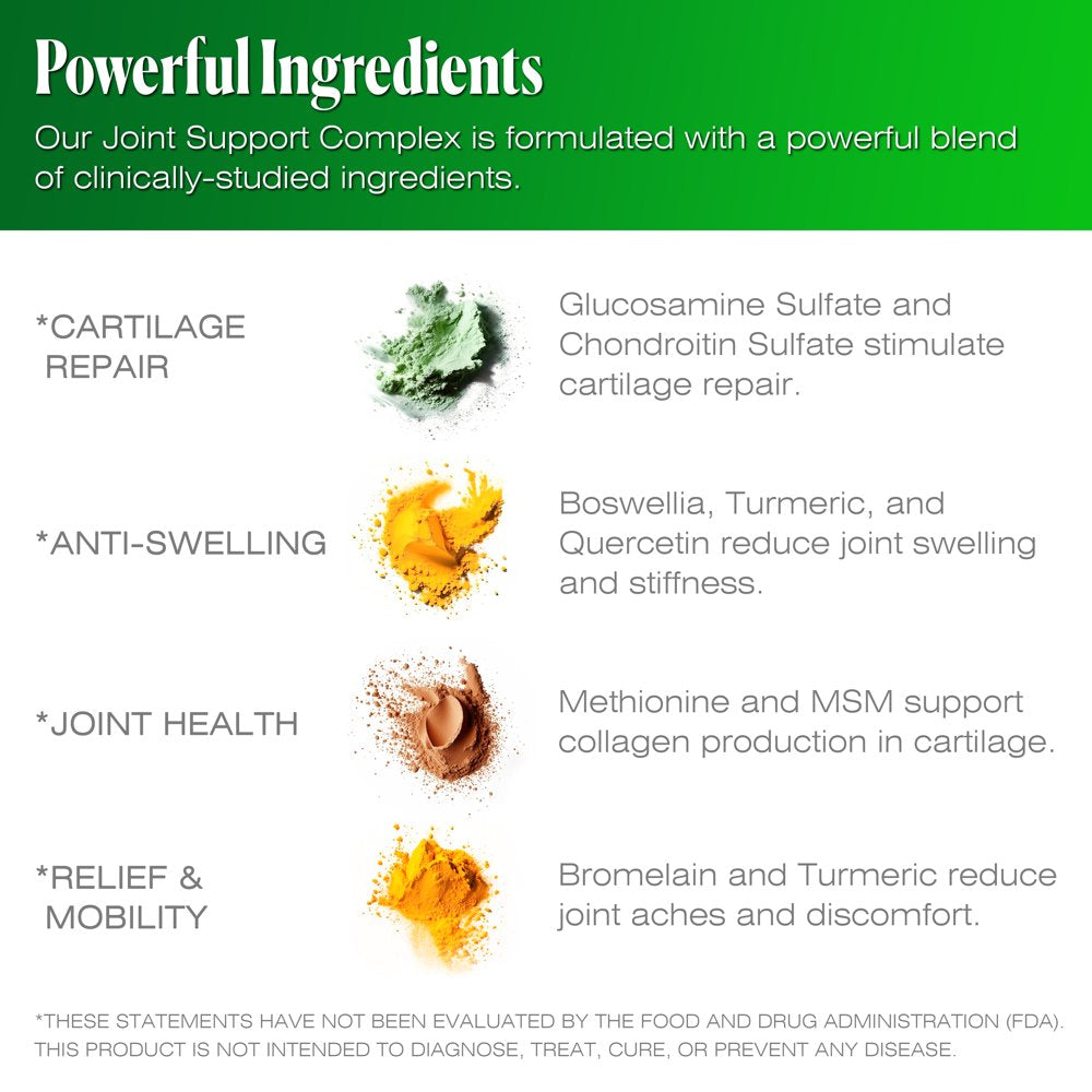 Joint Health Supplement by Todicamp (Pack of 1) - Glucosamine Chondroitin MSM Turmeric Quercetin Methionine Bromelain - Research Verified Joint Support Supplement - 1 Month Supply