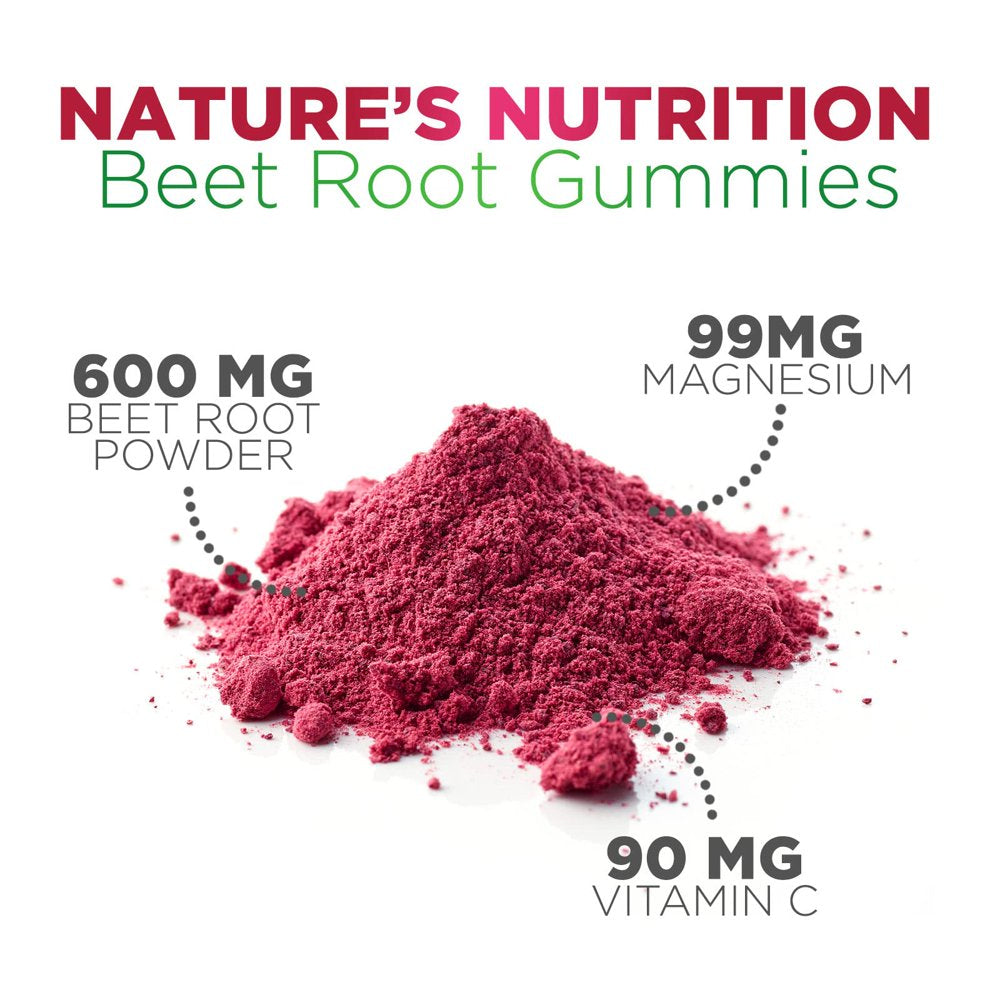 Beet Chews Gummies with Beetroot - Energy & Heart Health Support, Natural Nitric Oxide Production Support, Superfood Beets Soft Chews Gummy Supplement - Pomegranate Flavor - 60 Count Beet Root Gummies