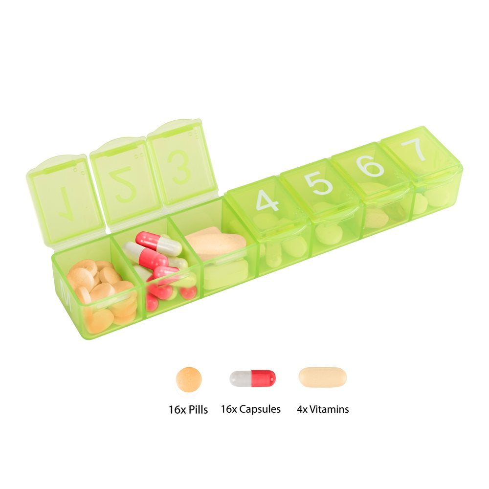 E-Pill 7 Times a Day X 7 Day Weekly Pill Organizer with Clear Case