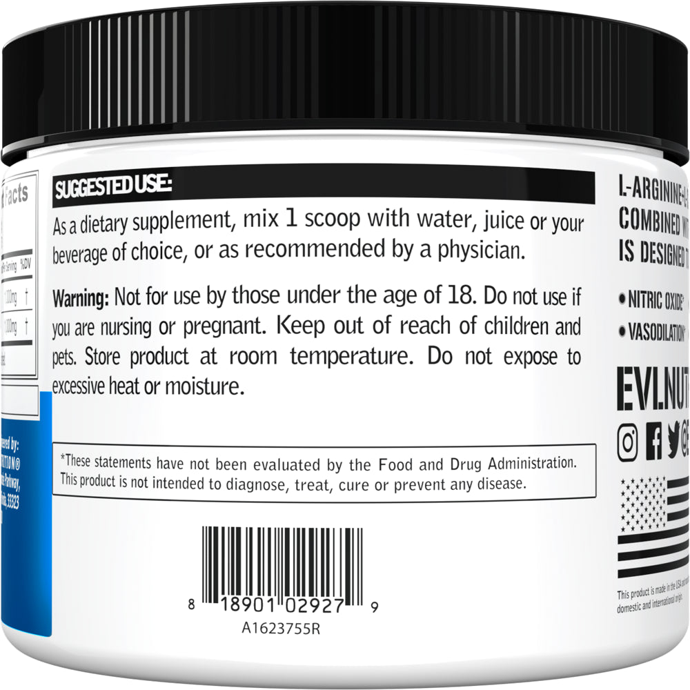 Evlution Nutrition L-Arginine + L-Citrulline - Endurance + Workout Performance Supplement - 500Mg Complex - Vasodilation + Nitric Oxide Support - Vegan + Gluten Free Capsules - 60 Servings