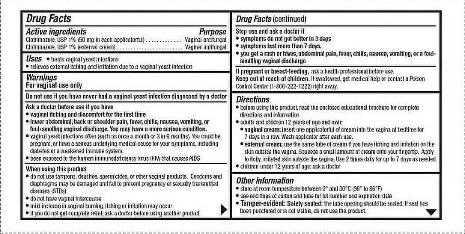 Clotrimazole Vaginal Usp 1% Cream for Vaginal Yeast Infection - 45 Gm