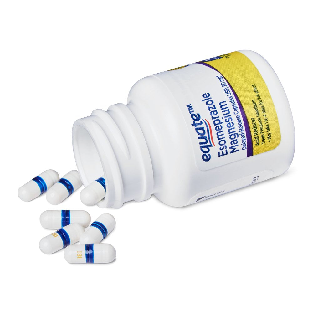Equate Acid Reducer Esomeprazole Capsules, 20 Mg, 28 Count, 2 Pack