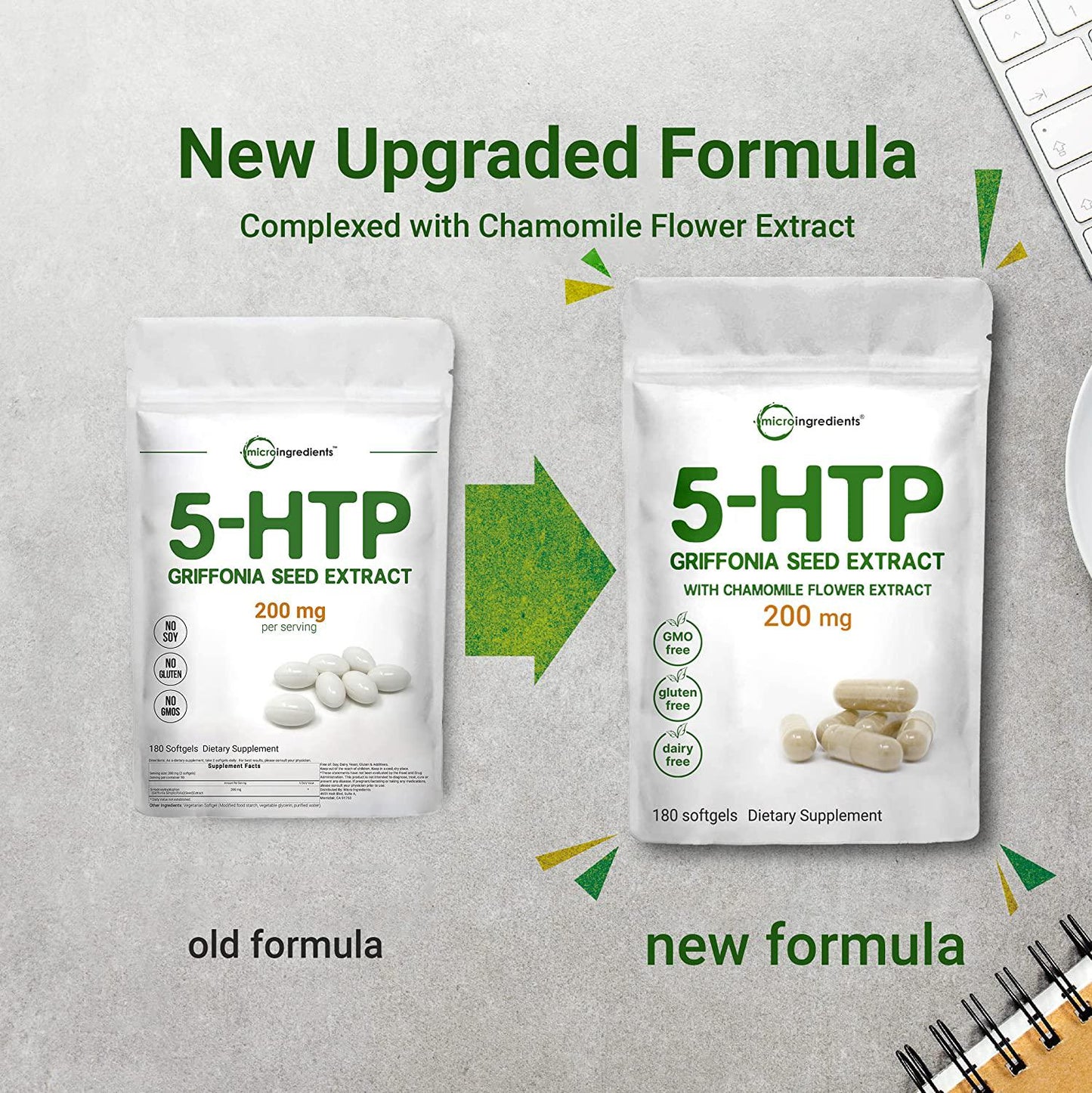 5HTP Pills (Liquid 5HTP Capsules), Griffonia Seed Extract, 200mg Per Serving, 180 Softgels, 5HTP for Sleep and 5HTP for Anxiety, Non-GMO