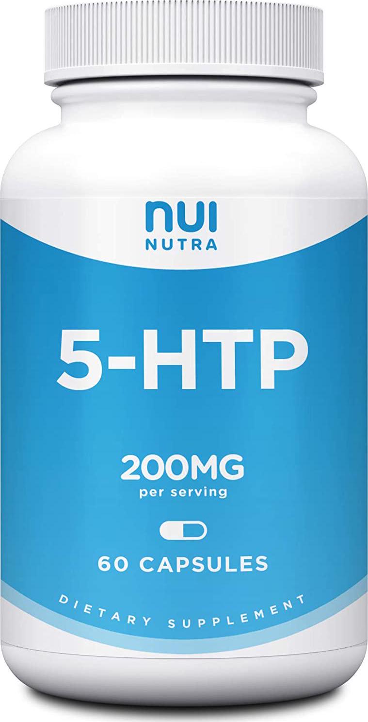 5HTP Supplement 200mg | 60 Capsules - Brain, Mood, Stress, and Sleep Support | Extra Strength 5-Hydroxytryptophan (Vegan, Gluten Free, Non-GMO, 3rd Party Lab Tested)