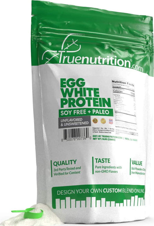5LBS Unflavored Egg White Protein Powder - Low Carb, Paleo, Keto, Carnivore, Lactose-Free, Gluten-Free - Customize Your Protein with Two Free TrueBoost or TrueFlavor Protein Shake Enhancements