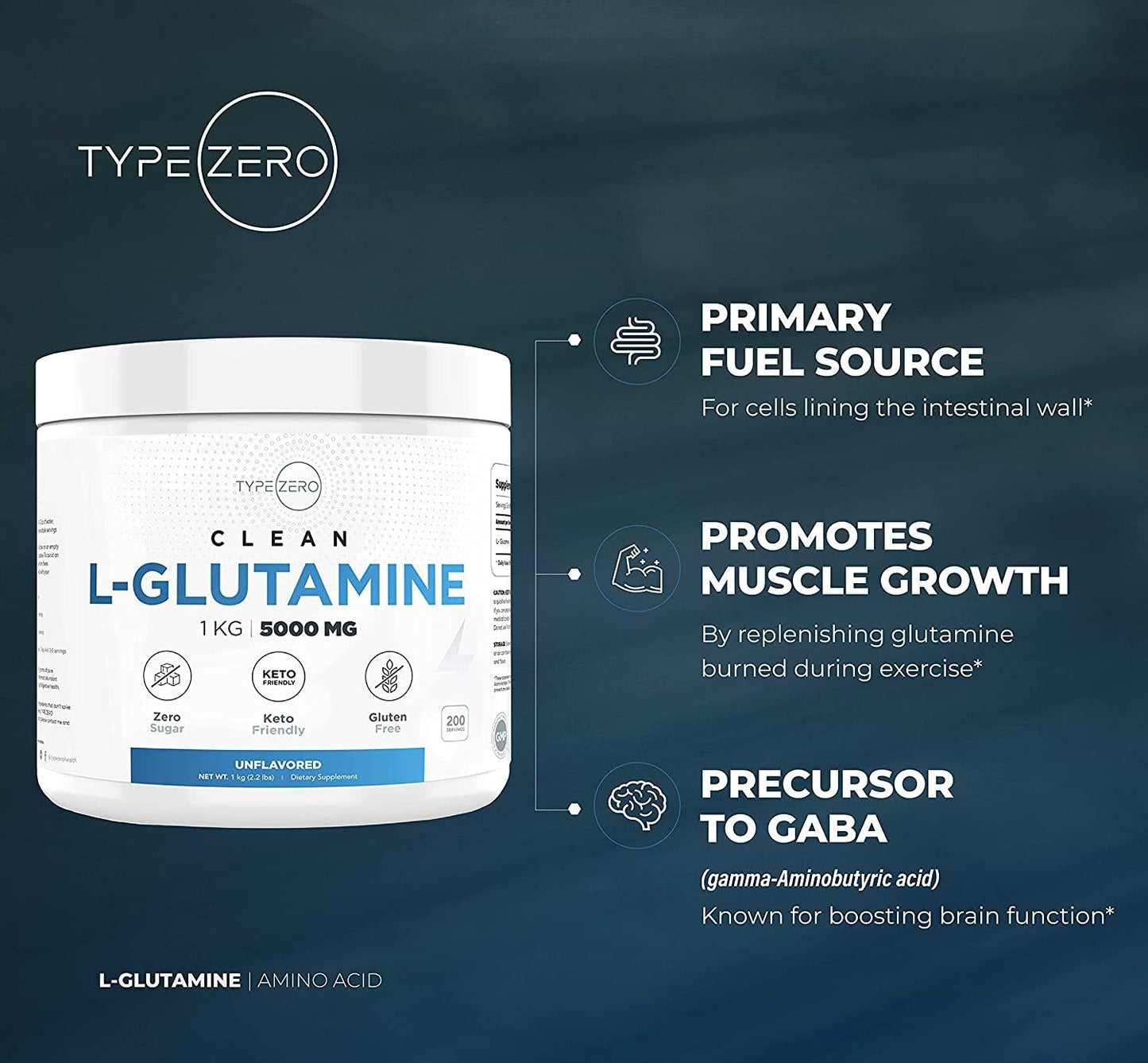5X Strength L Glutamine Powder (5000mg | 1KG) 6-Month Supply Pure L-Glutamine Supplement for Leaky Gut Health, Gastrointestinal Lining Support and Recovery for Women/Men - Vegan, Gluten Free, No Fillers