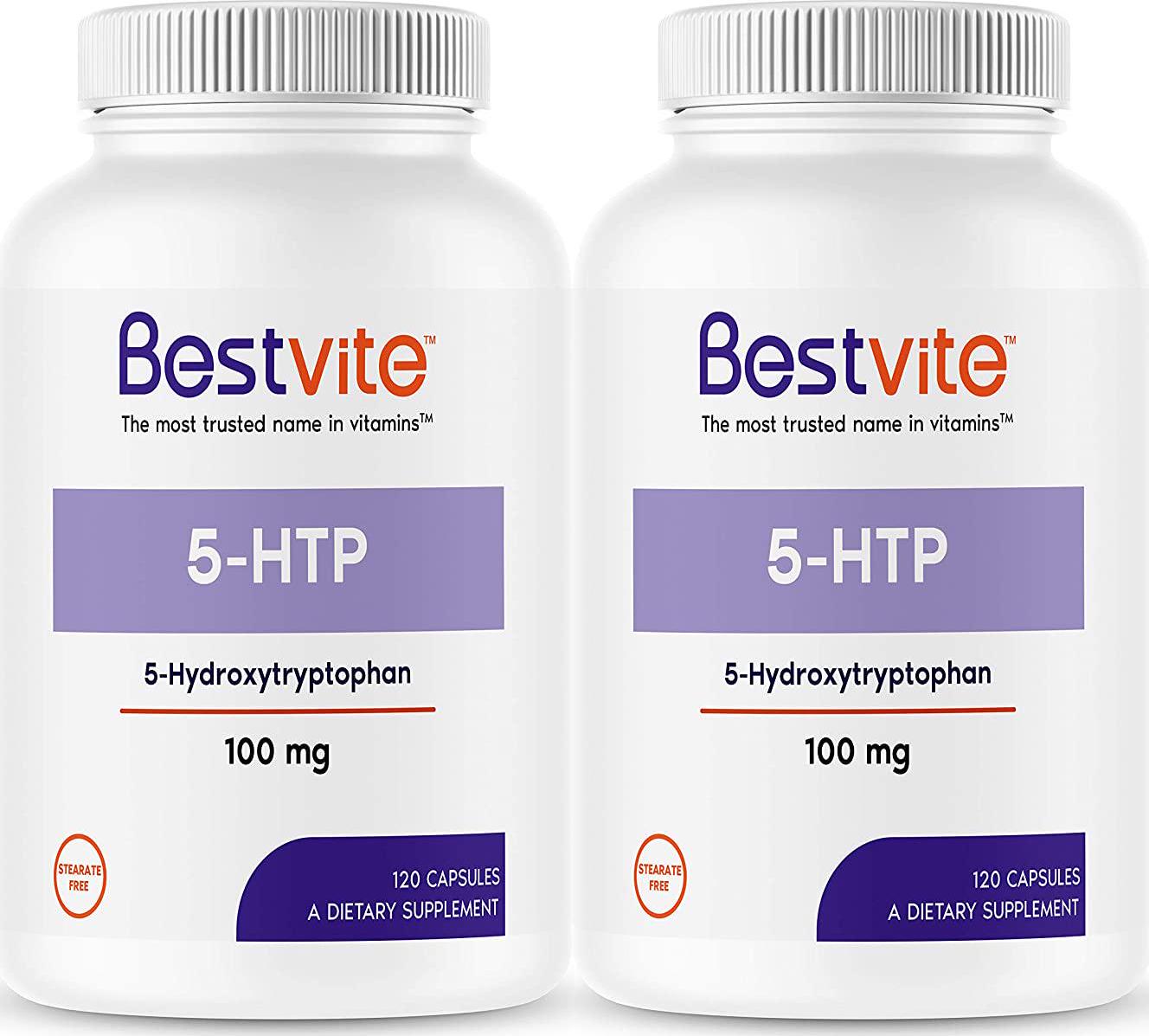 5-HTP 100mg (120 Capsules) - No Stearates or Flow Agents