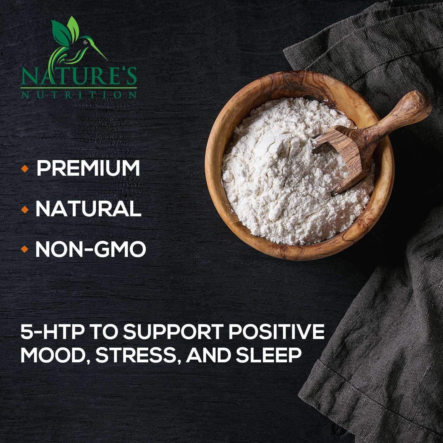 5-HTP 200mg Capsules - Extra Strength Support for Sleep and Stress, Bottled in USA, Best 5-Hydroxytryptophan Supplement for Men and Women, Supports Positive Mood - 120 Capsules