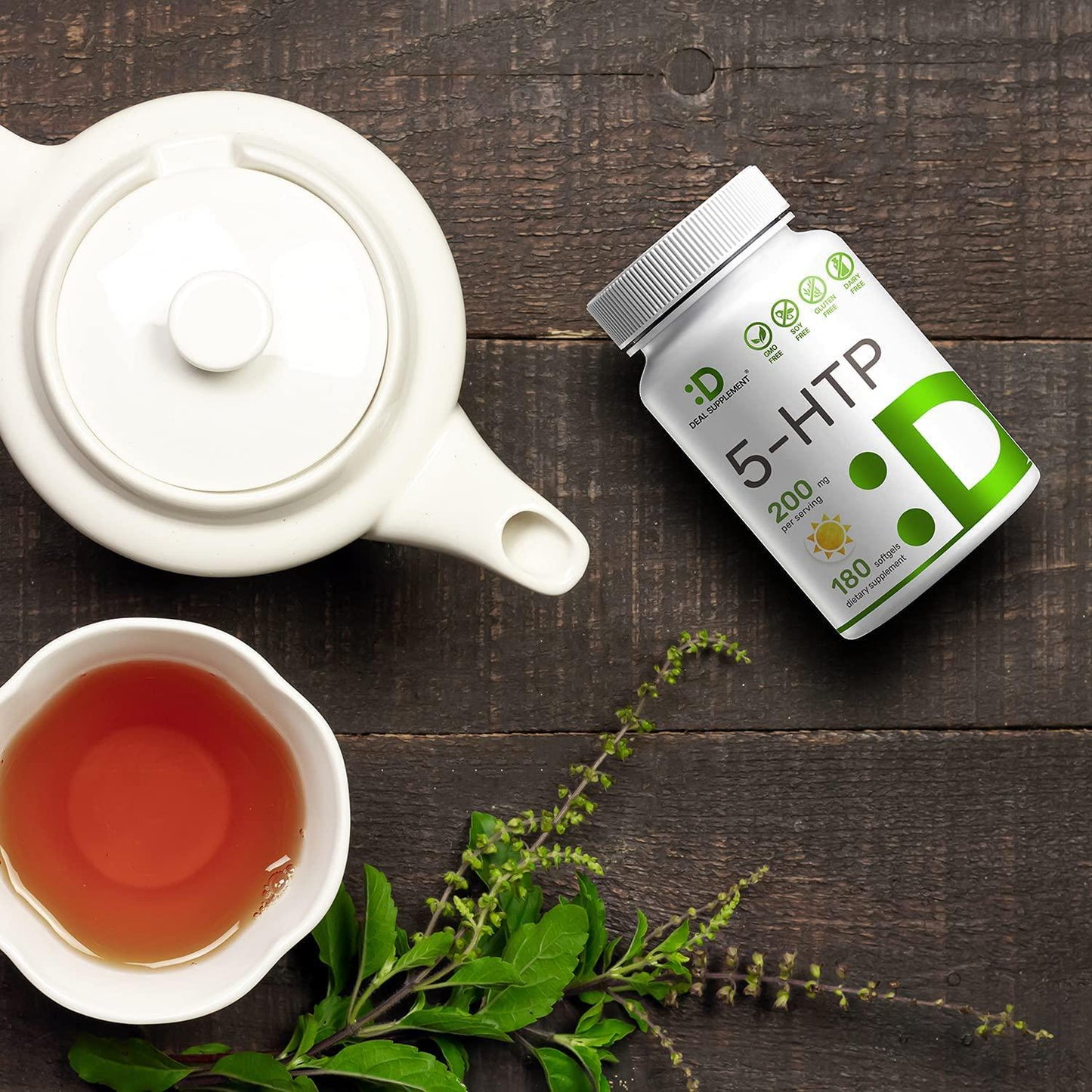 5-HTP 200mg Per Serving, 180 Softgels, 3 Months Supply, 98%+ Griffonia Seed Extract - Advanced 5 HTP Supplements, Non-GMO and Gluten Free