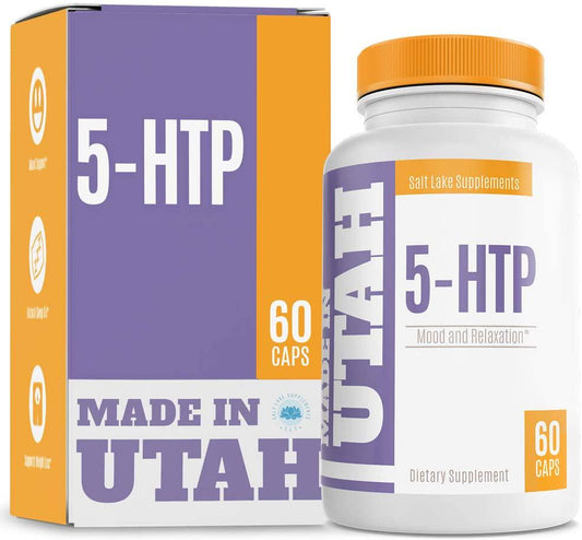 5-HTP 200mg with Calcium - Naturally Supports Serotonin Levels to Promote Relaxing Sleep, Better Rest, and a More Positive Mood - Plant-Based and Derived from Griffonia Extract