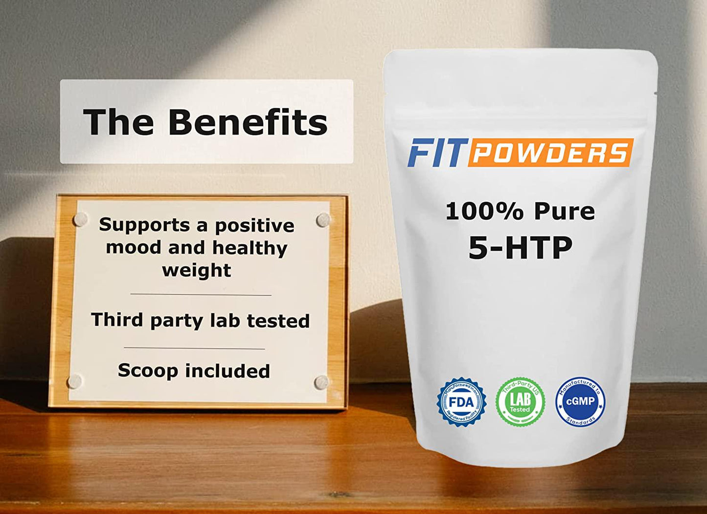 5-HTP (Griffonia Seed Extract) Powder by FitPowders (10 Grams)
