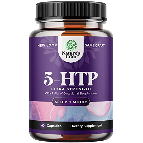 5 HTP Supplement 5-Hydroxytryptophan - 5HTP 100mg Gentle Herbal Sleep Supplement and Mood Enhancer - 5-HTP 100 mg Mood Support Supplement and Sleep Support Capsules from Griffonia Simplicifolia
