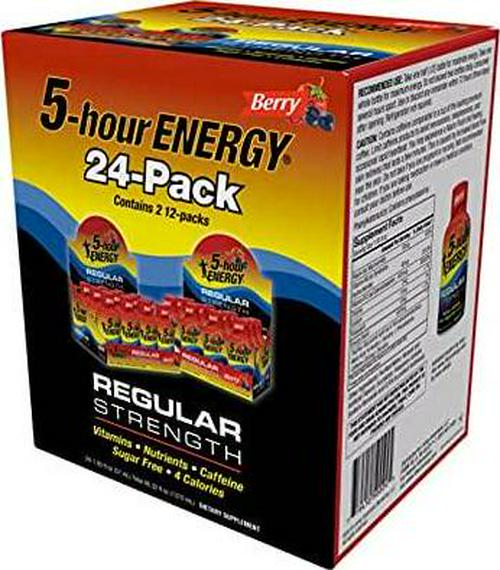 5-Hour Energy Dietary Supplement New Improved Berry Taste 1.93 Fl OZ Pack of 24