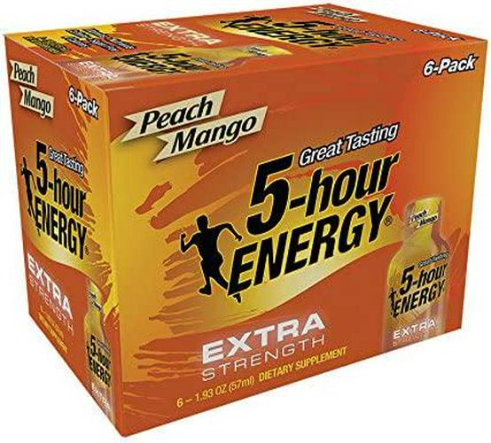 5 Hour Energy Extra Strength Drink Shot, Peach/Mango, 6 Count