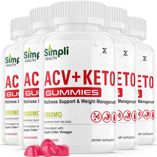 (5 Pack) ACV Ketos Simpli Health, Simpli ACV Ketos Gummies, Simpli ACV+Keto AVC ACVT Ket Gummies, Simpli Shark ACV+Kato Tank, Simplihealth ACV+Kero Oprah Gummies, Simply AC Plus ACT Acc (300 Gummies)