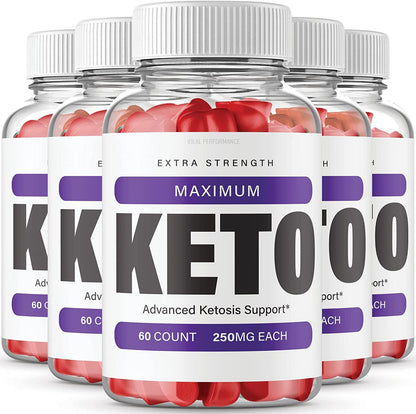 (5 Pack) Maximum Keto Gummies Max Strength Formula (300 Gummies)