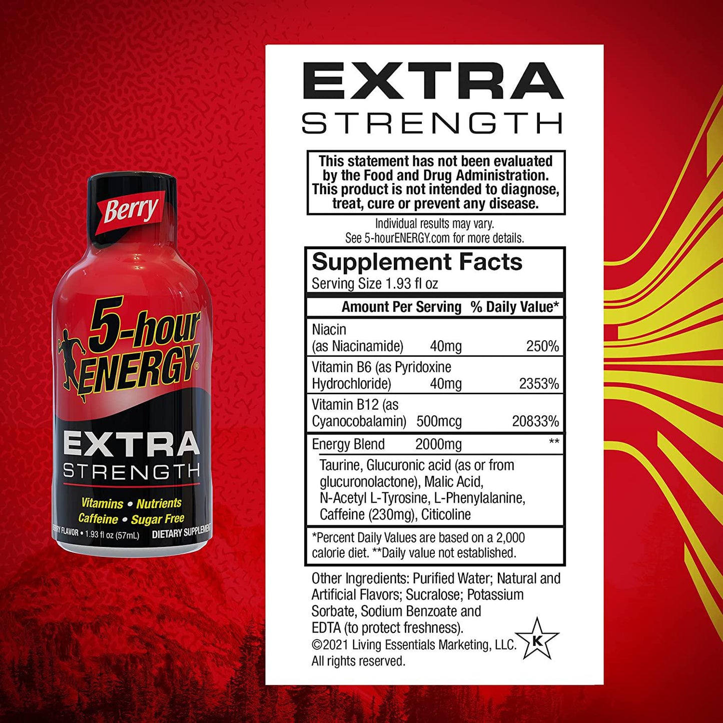 5-hour ENERGY Shot, Extra Strength Berry, 1.93 Ounce - 30 Count
