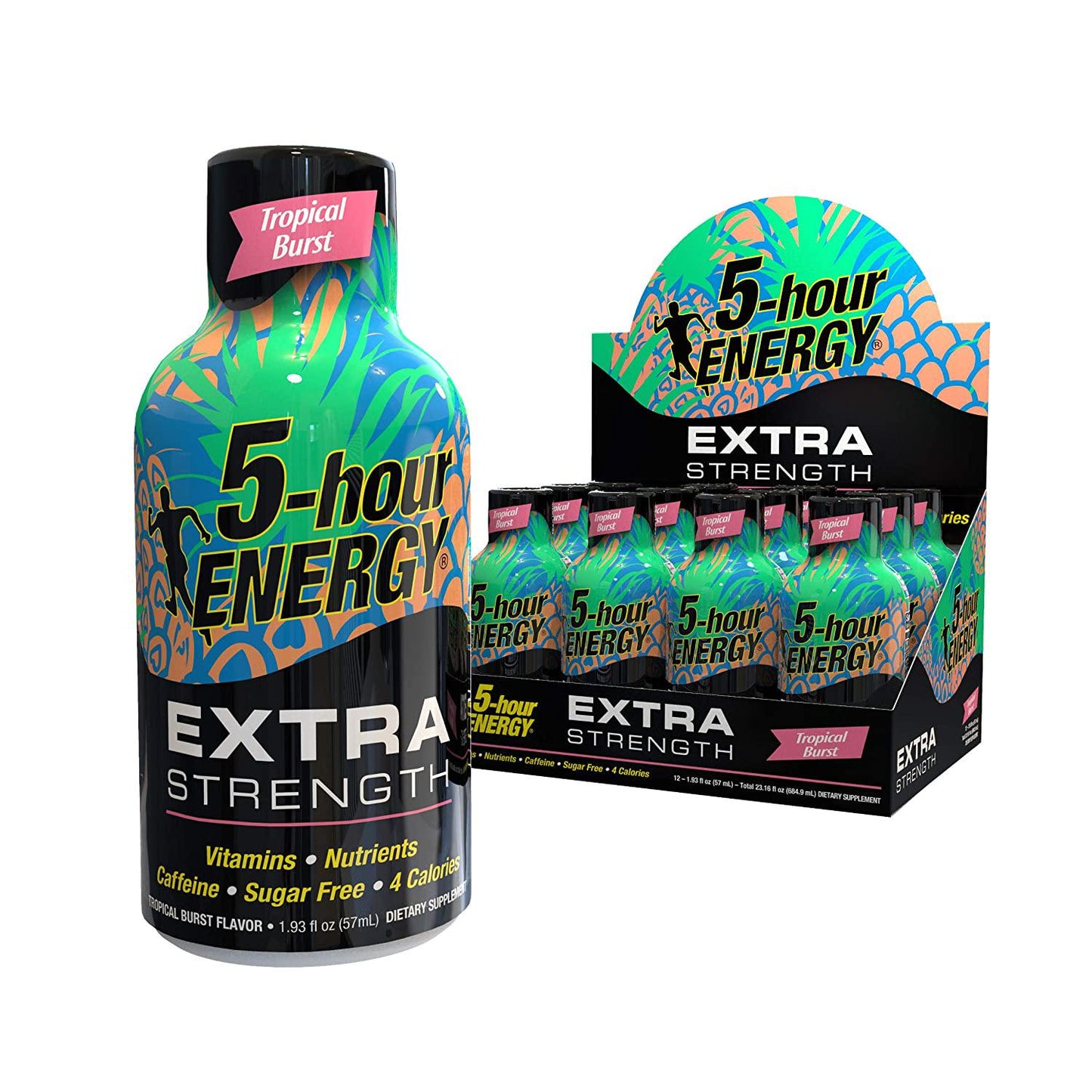5-hour ENERGY shot, Extra Strength, Tropical Burst, 1.93 Ounce, 12 Count