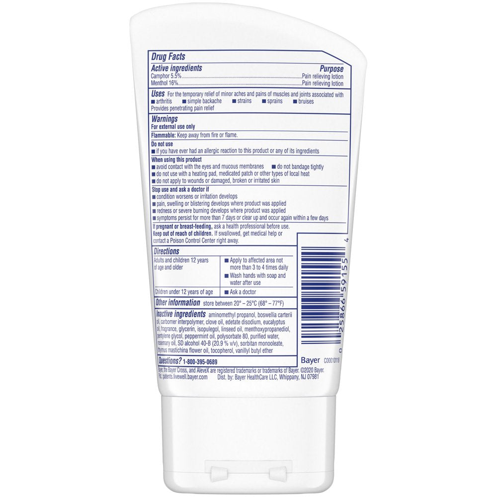 Alevex Pain Relieving Lotion, Pain Reliever, 2.7Oz