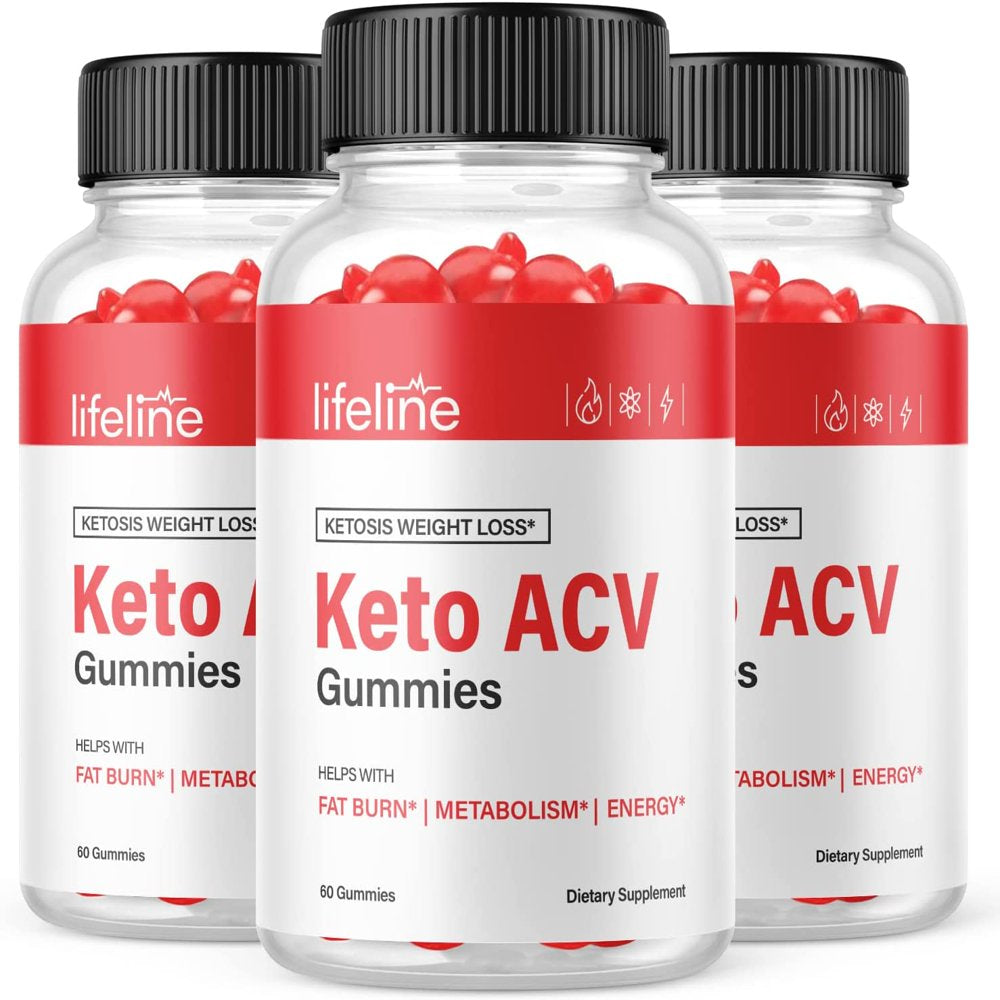 (3 Pack) Lifeline Keto ACV Gummies - Supplement for Weight Loss - Energy & Focus Boosting Dietary Supplements for Weight Management & Metabolism - Fat Burn - 180 Gummies