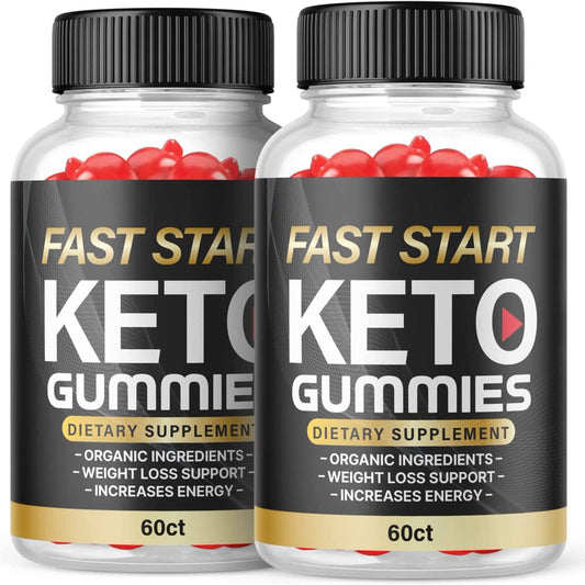 (2 Pack) Fast Start Keto ACV Gummies - Supplement for Weight Loss - Energy & Focus Boosting Dietary Supplements for Weight Management & Metabolism - Fat Burn - 120 Gummies - Nutricity.com.au