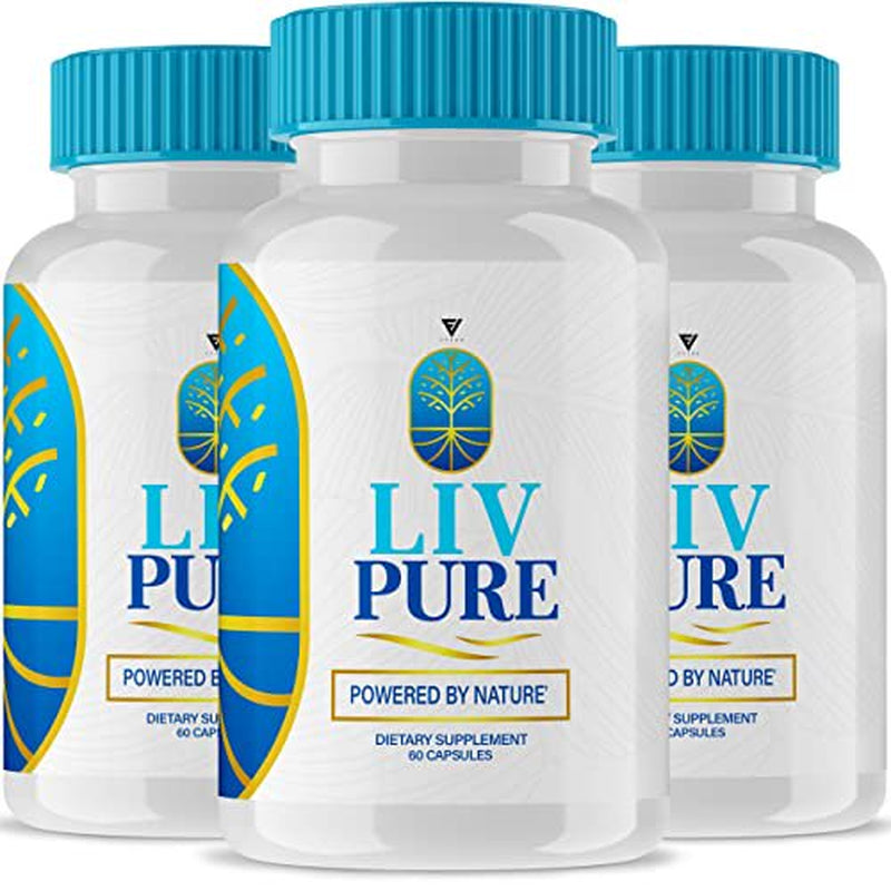 (3 Pack) Liv Pure Weight Loss Pills, Liv Pure Liver Detox Management Capsules Supplement, Livpure Advanced Formula Health Support - Live Pure Detox Stomach Cleanse Livepure (180 Capsules) - Nutricity.com.au