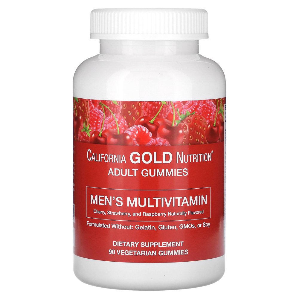 California Gold Nutrition Men'S Multivitamin Gummies, Mixed Berry and Fruit Flavor, 90 Gummies