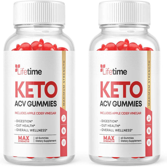 (2 Pack) Lifetime Keto ACV Gummies - Supplement for Weight Loss - Energy & Focus Boosting Dietary Supplements for Weight Management & Metabolism - Fat Burn - 120 Gummies - Nutricity.com.au