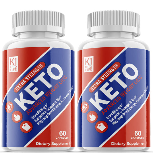 (2 Pack) K1 Keto Life - Supplement for Weight Loss - Energy & Focus Boosting Dietary Supplements for Weight Management & Metabolism - Advanced Fat Burn Raspberry Ketones Pills - 120 Capsules - Nutricity.com.au