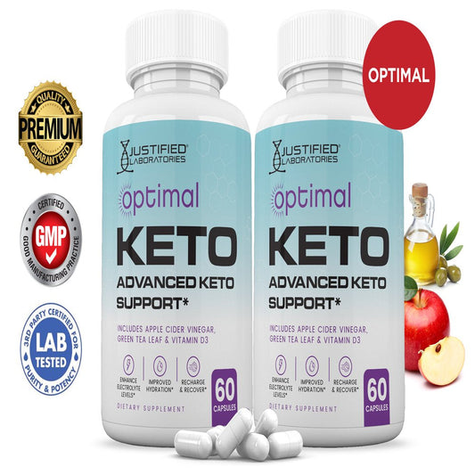 (2 Pack) Optimal Keto ACV Pills 1275Mg Alternative to Gummies Dietary Supplement 120 Capsules - Nutricity.com.au
