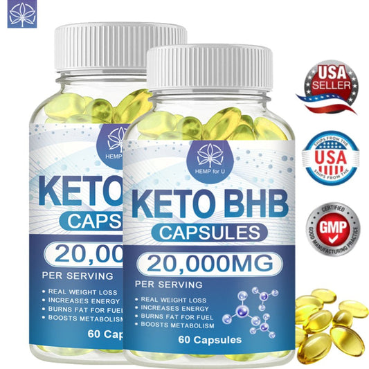 (2 Pack) HFU Brand Keto Capsules 20000MG Slimming Weight Loss Detox Cleanse Diet Supplement - 60CT - Nutricity.com.au