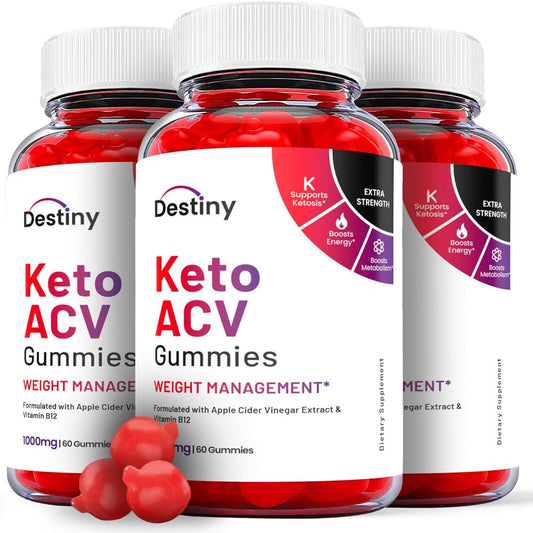 (3 Pack) Destiny Keto ACV Gummies - Apple Cider Vinegar Supplement for Weight Loss - Energy & Focus Boosting Dietary Supplements for Weight Management & Metabolism - Fat Burn - 180 Gummies - Nutricity.com.au
