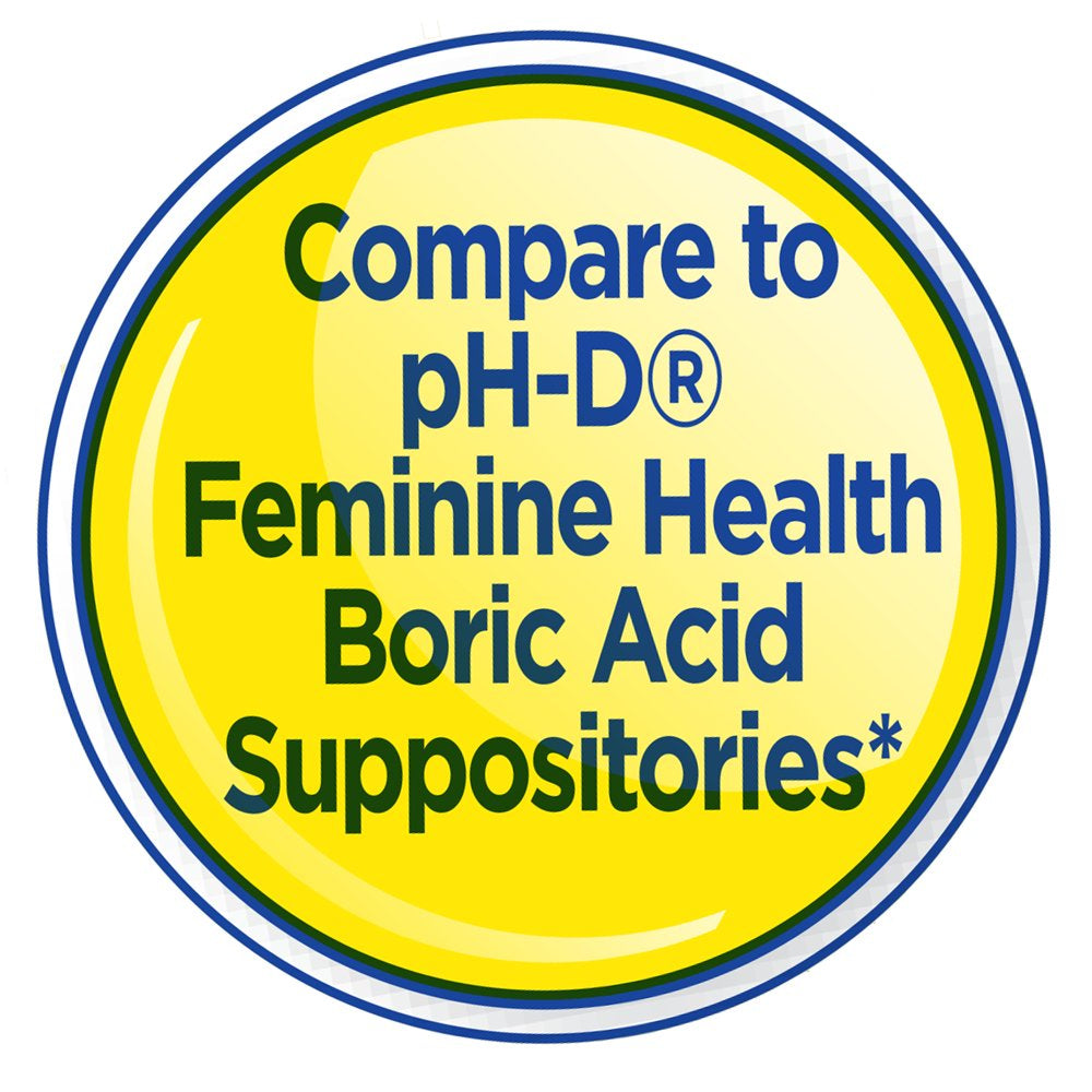 Equate Boric Acid Vaginal Suppositories for Vaginal Odor, 30 Ct