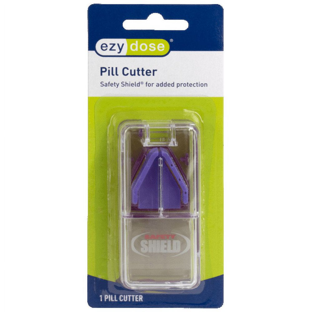 Ezy Dose Pill Cutter Safety-Shield, Cut Pills, Vitamins, Tablets, Assorted Colors