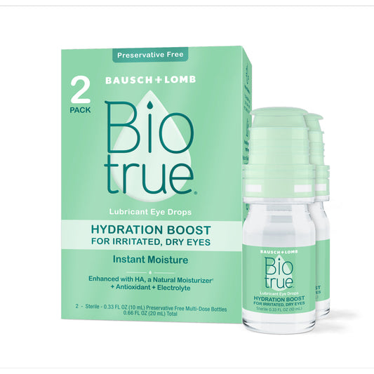 Biotrue Eye Drops Hydration Boost from Bausch + Lomb, Preservative Free, Contact Lens Friendly, (10 Ml), Twin Pack *EN