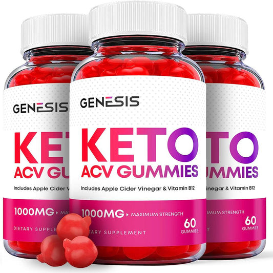 (3 Pack) Genesis Keto ACV Gummies - Supplement for Weight Loss - Energy & Focus Boosting Dietary Supplements for Weight Management & Metabolism - Fat Burn - 180 Gummies - Nutricity.com.au