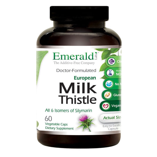 Emerald Labs Milk Thistle Extract - Supports Liver Health, Cognitive Function Support, Weight Loss Support - 60 Vegetable Capsules