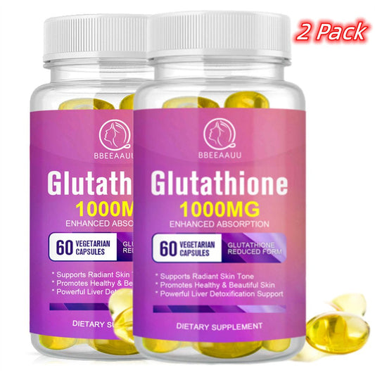 (2 Pack) Bbeeaauu 1000Mg Glutathione Pills 120 Pcs, Anti-Aging, Anti-Wrinkle, Protect Liver Health & Skin Care Capsules - Nutricity.com.au
