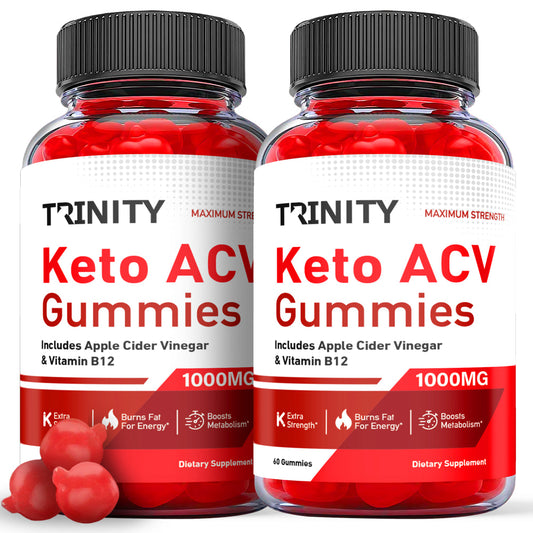 (2 Pack) Trinity Keto ACV Gummies - Supplement for Weight Loss - Energy & Focus Boosting Dietary Supplements for Weight Management & Metabolism - Fat Burn - 120 Gummies - Nutricity.com.au