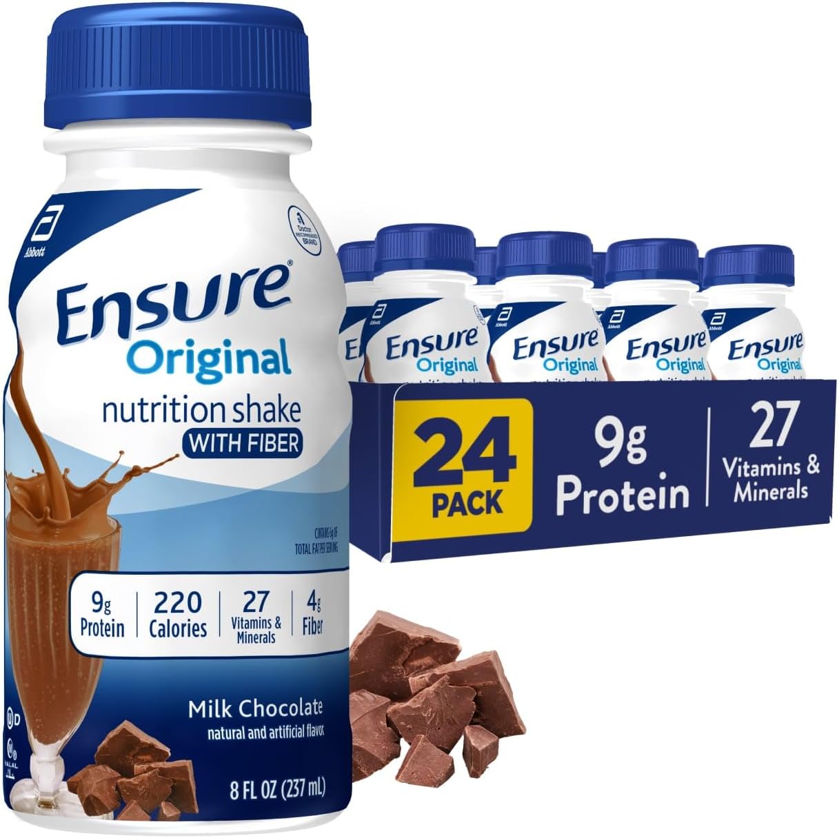 Ensure Compact Nutrition Shake with 9g of Protein and 25 Vitamins and Minerals, Milk Chocolate, 4 Fl Oz (Pack of 24)