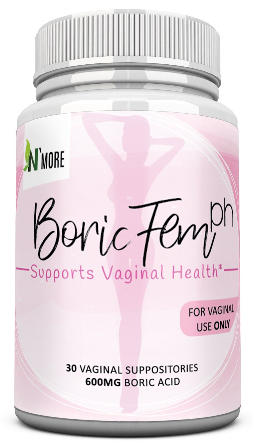 Boric Acid Vaginal Suppositories - 30 Count, 600Mg (Recommended Dosage) - 100% Pure Made in USA