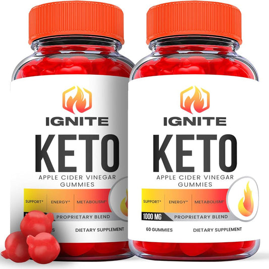 (2 Pack) Ignite Keto ACV Gummies - Apple Cider Vinegar Supplement for Weight Loss - Energy & Focus Boosting Dietary Supplements for Weight Management & Metabolism - Fat Burn - 120 Gummies - Nutricity.com.au