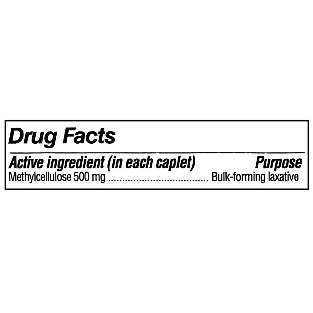 Equate Fiber Therapy Methylcellulose Caplets, 500 Mg, 100 Count