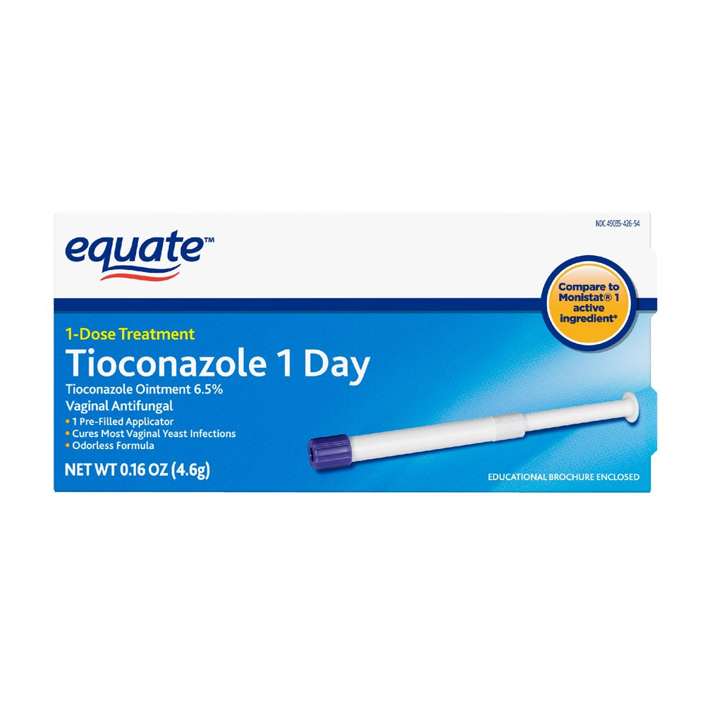 Equate Tioconazole 1-Day Treatment, Vaginal Antifungal, 4.6