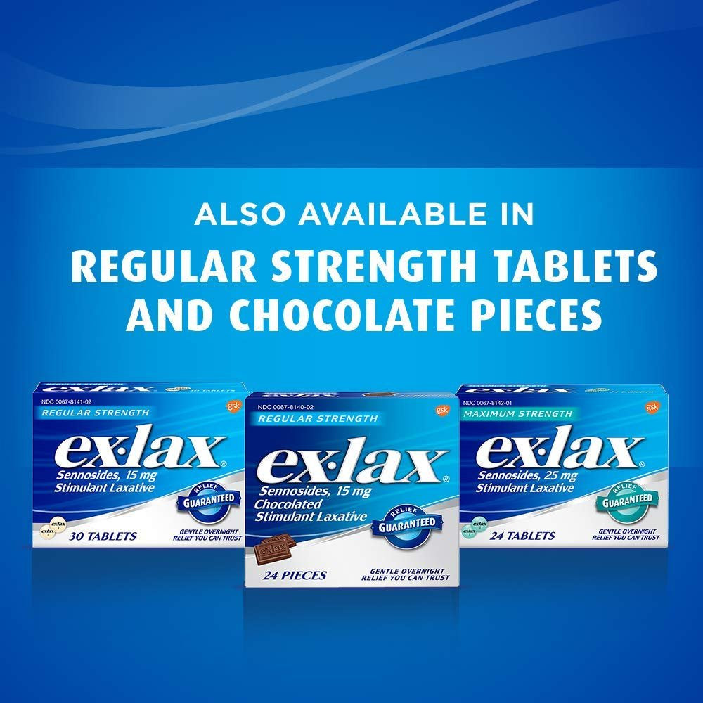 Ex-Lax Maximum Strength Stomach Relief Laxative Pills, 48Ct