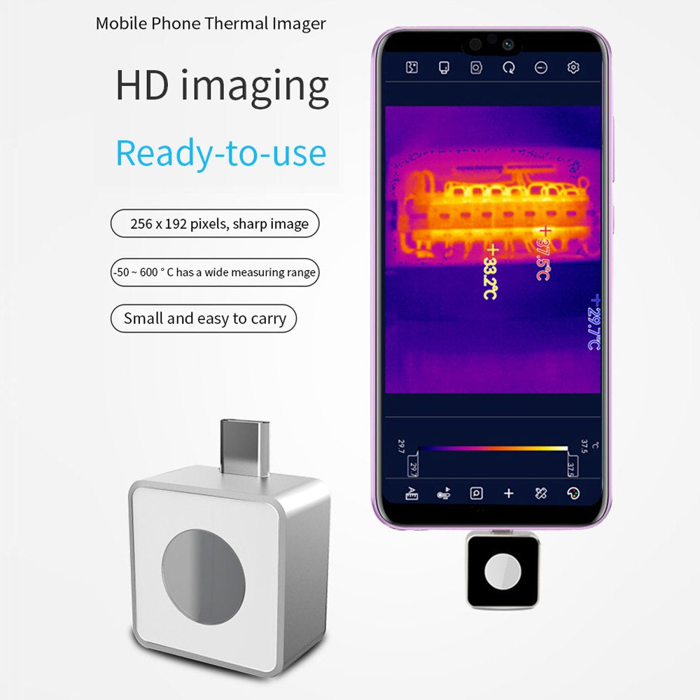 Dcenta Small Thermal Imaging Camera Portable Mobilephone Thermal Imager Support Highest Lowest Centre Point Regional Temperature Measurement 6 Display Modes Chinese and English Language Switchable