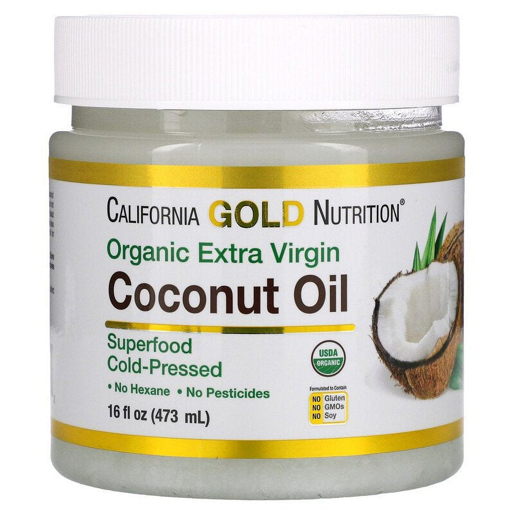 California Gold Nutrition, SUPERFOODS - Cold Pressed Organic Extra Virgin Coconut Oil, 16 Fl Oz