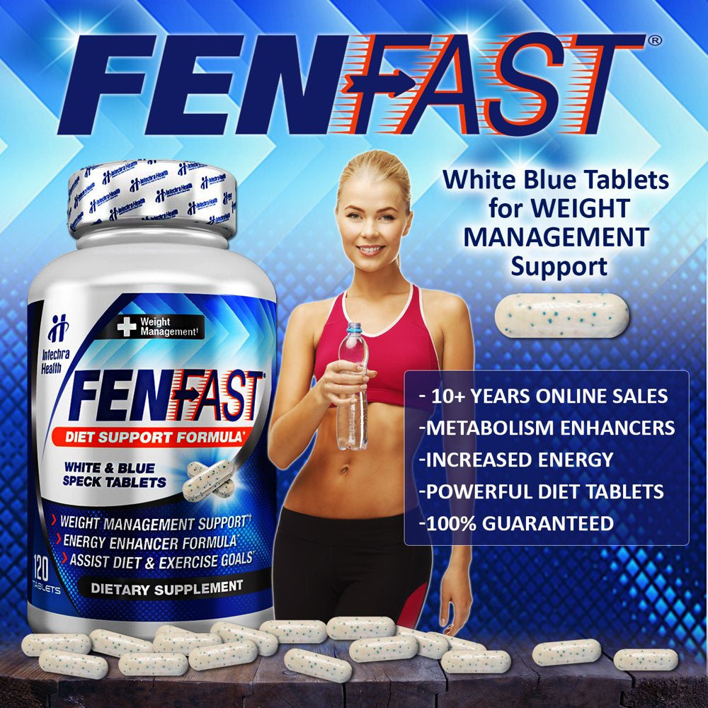 Fenfast 375 Weight Management Diet Pills with Powerful Energy from Intechra Health, 120 Tablets